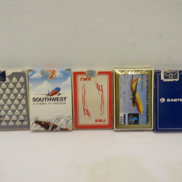 VTG Lot Poker Cards Airlines Easter Southwest TWA Delta Braniff 4 Decks Sealed